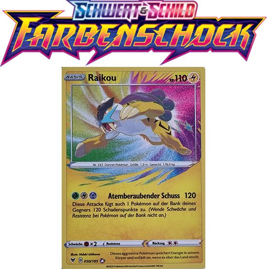 Pokémon Farbenschock Raikou 050/185 AMAZING