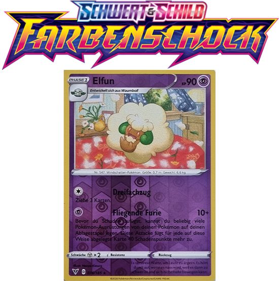 Pokémon Farbenschock Elfun 076/185 REVERSE HOLO