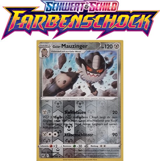 Pokémon Farbenschock Galar-Mauzinger 113/185 REVERSE HOLO