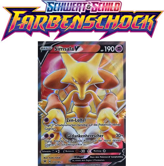 Pokémon Farbenschock Simsala-V 172/185 FULLART