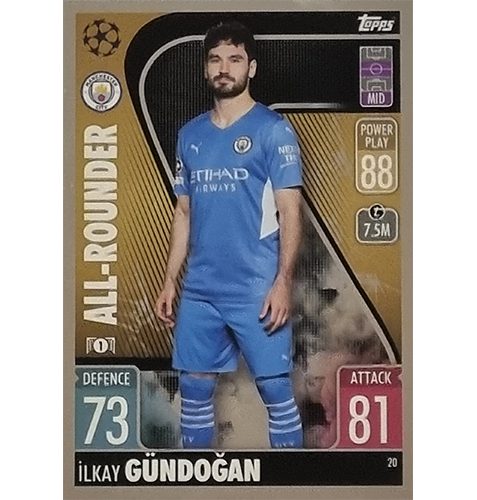 Topps Champions League 2021/2022 Nr 020 Ilkay Gündogan