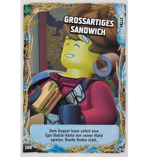 Lego Ninjago Serie 7 Trading Cards Geheimnisse der Tiefe - Nr 200 Grossartiges Sandwich