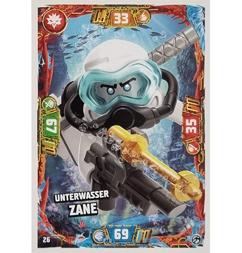 Lego Ninjago Serie 7 Trading Cards Geheimnisse der Tiefe -Nr 026 Unterwasser Zane