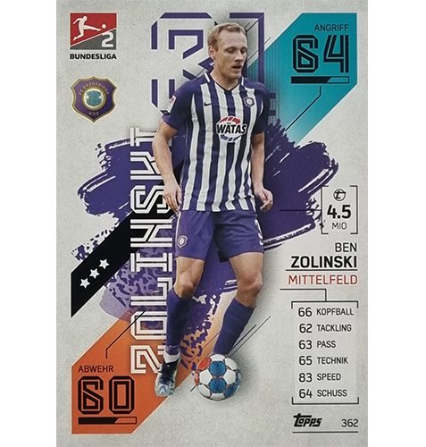 Topps Match Attax Bundesliga 2021/22 Nr 362 Ben Zolinski