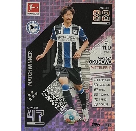 Topps Match Attax Extra 2021/22 Bundesliga - 480 Masaya Okugawa Matchwinner