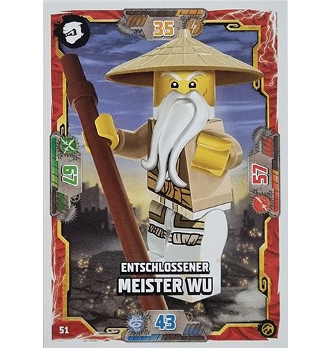 Lego Ninjago Serie 7 Trading Cards Geheimnisse der Tiefe - Nr 051 Entschlossener Meister Wu