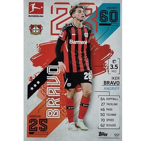 Topps Match Attax Extra 2021/22 Bundesliga Nr - 557 Iker Bravo