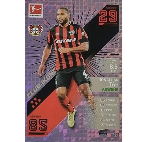 Topps Match Attax Extra 2021/22 Bundesliga Nr - 559 Jonathan Tah Club Ikone
