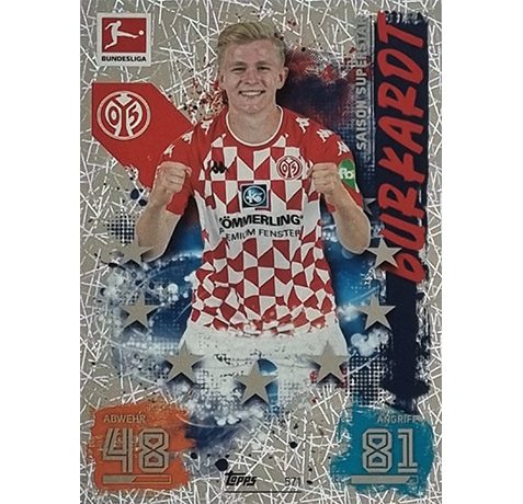 Topps Match Attax Extra 2021/22 Bundesliga Nr - 571 Burkhardt Saison Superstar