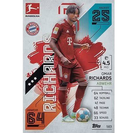Topps Match Attax Extra 2021/22 Bundesliga Nr - 583 Omar Richards