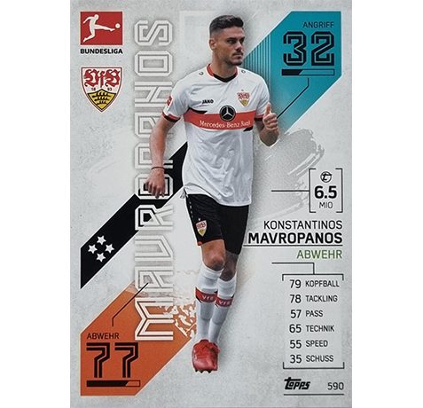 Topps Match Attax Extra 2021/22 Bundesliga Nr - 590 Konstantinos Mavropanos
