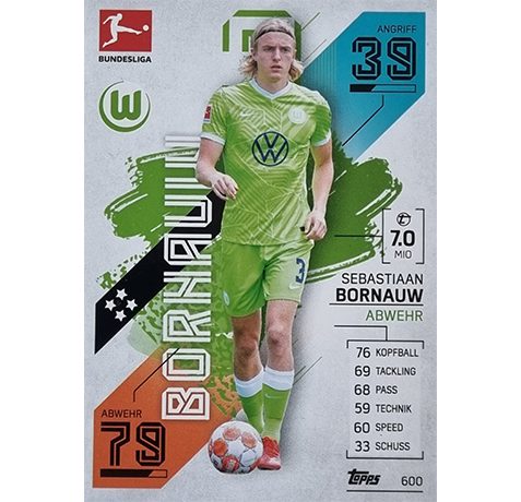 Topps Match Attax Extra 2021/22 Bundesliga Nr - 600 Sebatiaan Bornauw