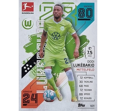 Topps Match Attax Extra 2021/22 Bundesliga Nr - 601 Dodi Lukebakio