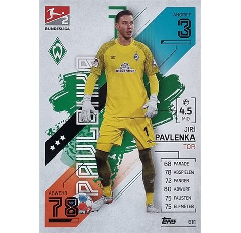 Topps Match Attax Extra 2021/22 Bundesliga Nr - 611 Jiri Pavlenka