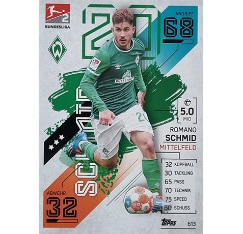 Topps Match Attax Extra 2021/22 Bundesliga Nr - 613 Romano Schmid