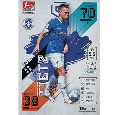 Topps Match Attax Extra 2021/22 Bundesliga Nr - 616 Philip Tietz