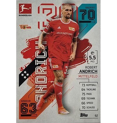 Topps Match Attax Bundesliga 2021/22 Nr 062 Robert Andrich