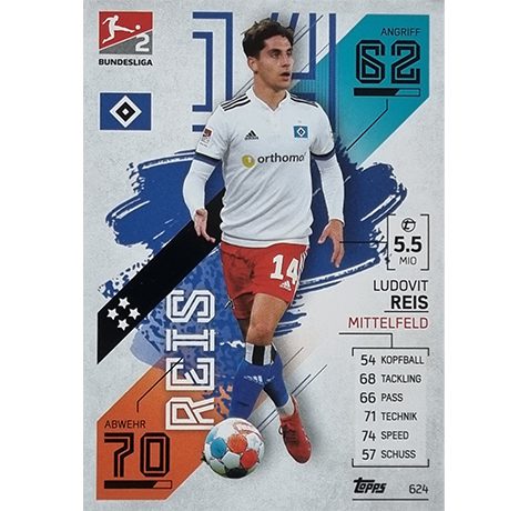 Topps Match Attax Extra 2021/22 Bundesliga Nr - 624 Ludovit Reis