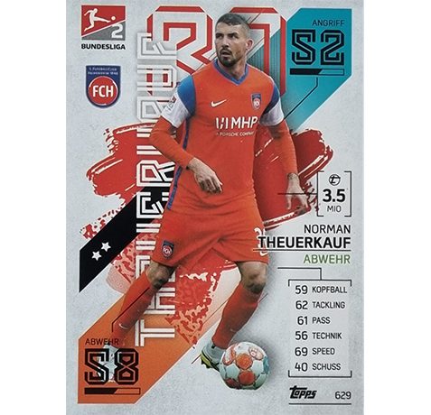 Topps Match Attax Extra 2021/22 Bundesliga Nr - 629 Norman Theuerkauf