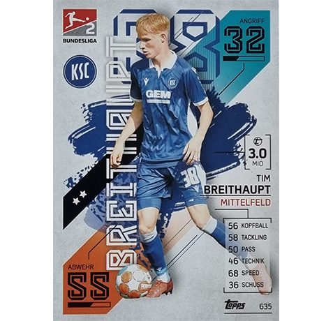 Topps Match Attax Extra 2021/22 Bundesliga Nr - 635 Tim Breithaupt
