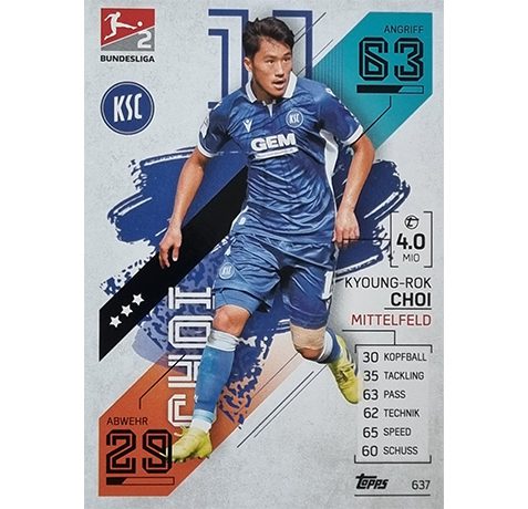 Topps Match Attax Extra 2021/22 Bundesliga Nr - 637 Kyoung-Rok Choi