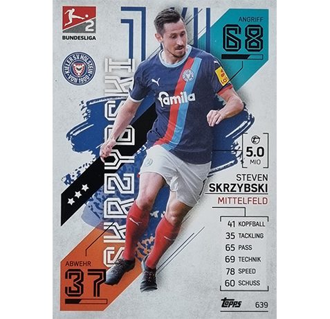 Topps Match Attax Extra 2021/22 Bundesliga Nr - 639 Steven Skryzybski