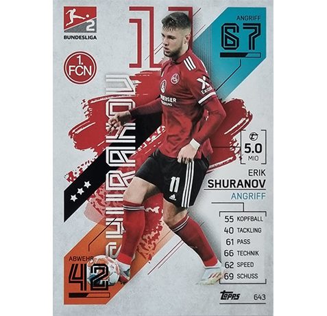 Topps Match Attax Extra 2021/22 Bundesliga Nr - 643 Erik Shuranov