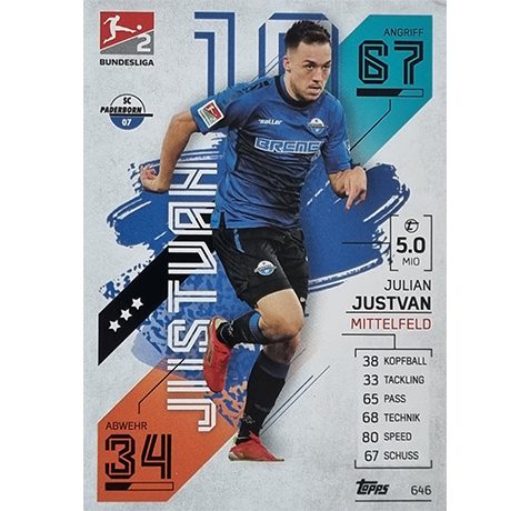 Topps Match Attax Extra 2021/22 Bundesliga Nr - 646 Julian Justivan
