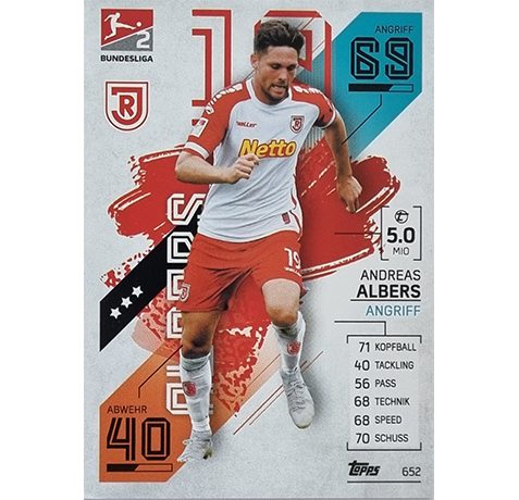 Topps Match Attax Extra 2021/22 Bundesliga Nr - 652 Andreas Albers