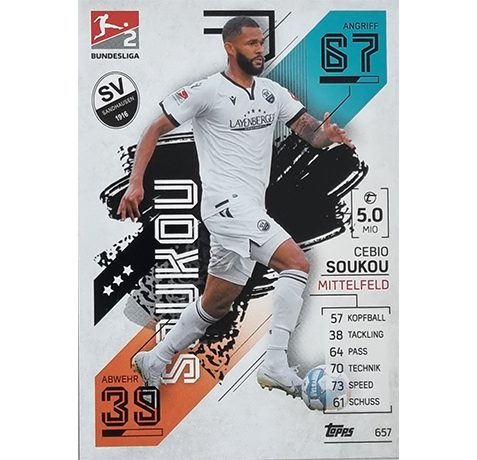Topps Match Attax Extra 2021/22 Bundesliga Nr - 657 Cebio Soukou