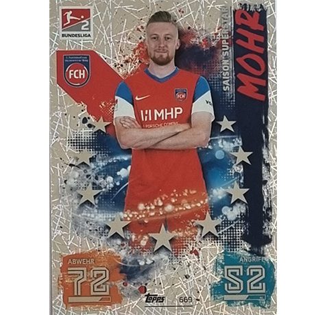 Topps Match Attax Extra 2021/22 Bundesliga Nr - 669 Mohr Saison Superstar