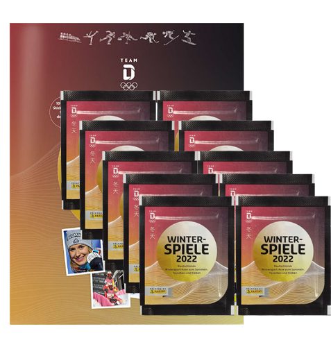 Panini Winterspiele 2022 Peking Sticker - 1x Sammelalbum + 10x Stickertüten