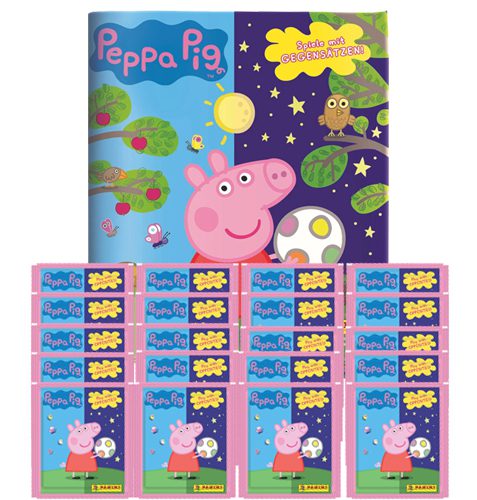 Panini Peppa Pig Spiele mit Gegensätzen Sticker - 1x Album + 20x Tüten