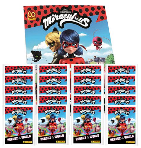 Panini Miraculous Ladybug Heroez in the World Sticker Album + 20x Tüten