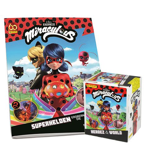 Panini Miraculous Ladybug Heroez in the World Sticker Sammelbum + 1x Display