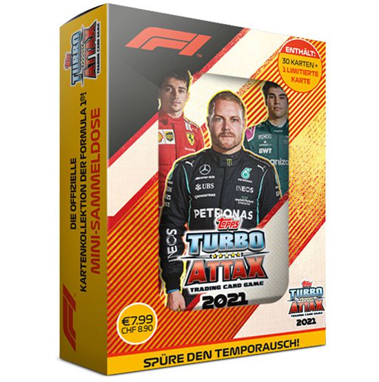 Topps Formula 1 Turbo Attax 2021 Trading Cards - 1x Mini Tin