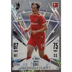 Topps Bundesliga Match Attax 2024/25 / Nr. 124 MERLIN RÖHL / ROHDIAMANT / NORMAL ODER PARALLEL NICHT AUSWÄHLBAR