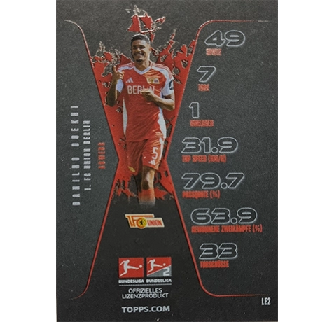 Topps Bundesliga Match Attax 2024/25 / Limited Edition Karte LE2 DANILHO DOEKHI – Bild 2