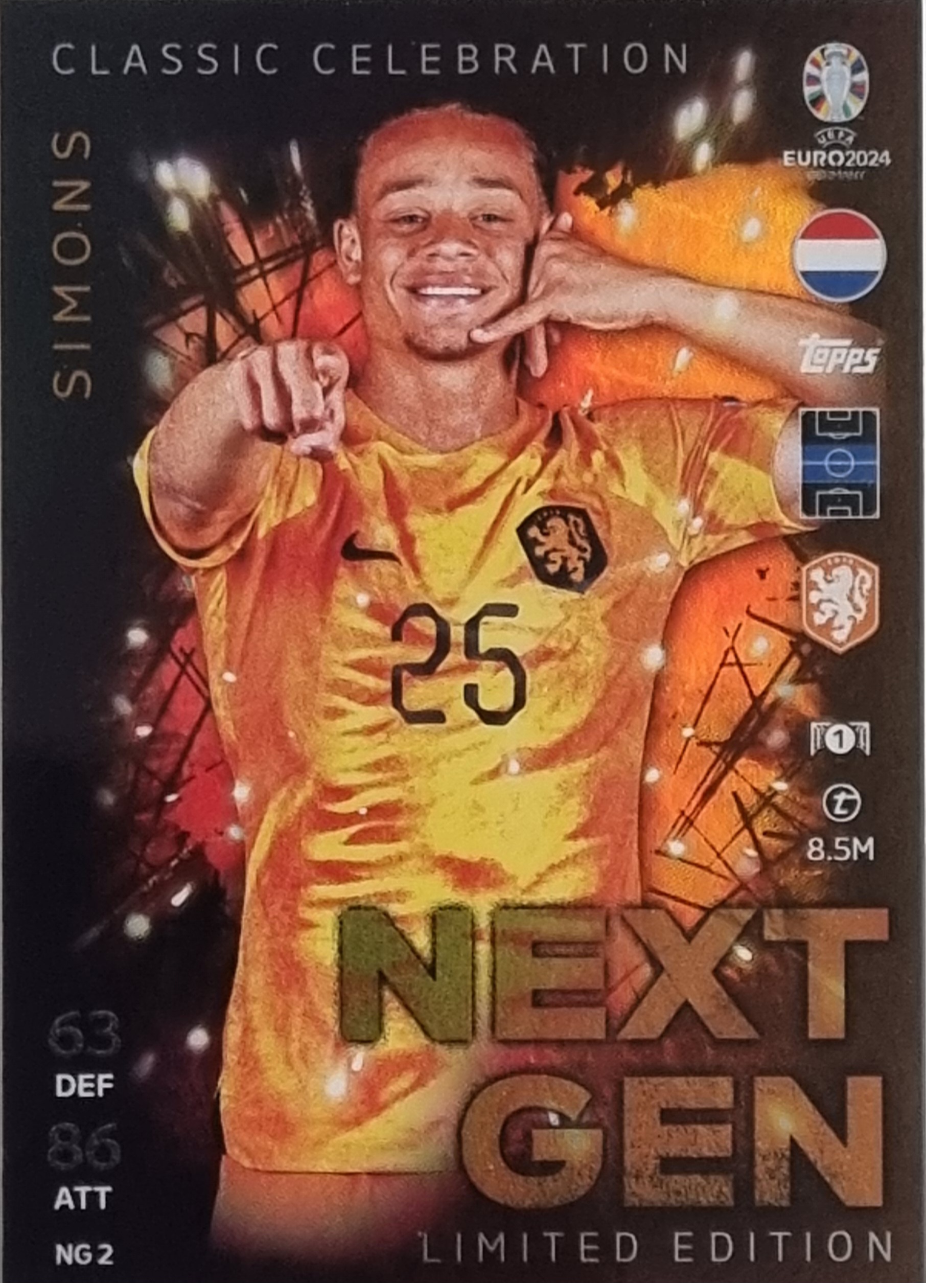 Topps UEFA EURO 2024 Match Attax Trading Cards – 1x NG 2 SIMONS LIMITED EDITION CARD