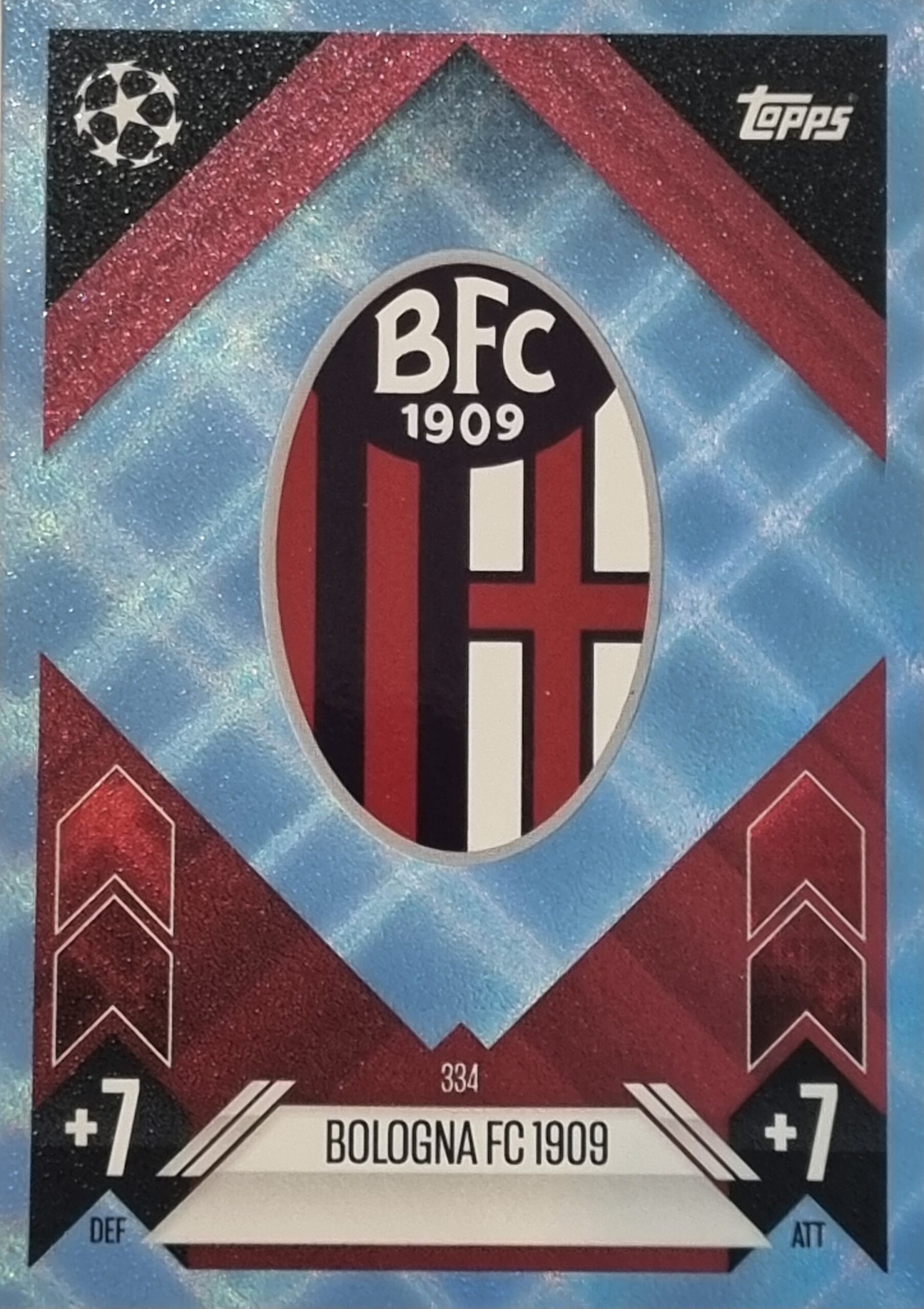 Topps Champions League Match Attax 2024/2025 / 334 Bologna Logo / Blau Parallel – Bild 3