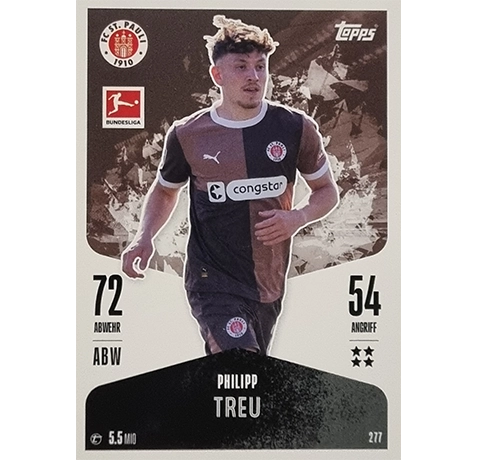 Topps Bundesliga Match Attax 2024/25 / Nr. 277 PHILIPP TREU