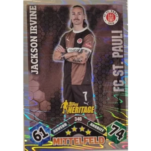 Topps Bundesliga Match Attax 2024/25 / Nr. 340 JACKSON IRVINE / HERITAGE