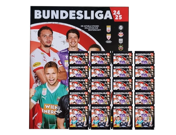 Panini Bundesliga Österreich Sticker 2024/25 / 1x Sammelalbum inkl 20x Stickertüten – Bild 3