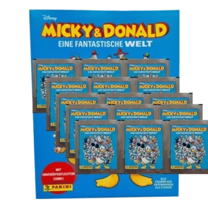 Panini Micky und Donald Sticker Serie Eine Fantastische Welt - 1x Stickeralbum + 15x Stickertüten