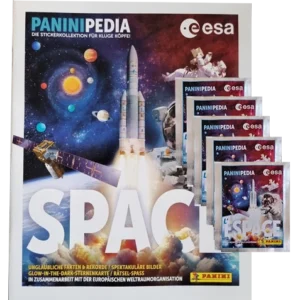 PaniniPedia Space Sticker / 1x Stickeralbum inkl 5x Stickertüten Sie erhalten: PaniniPedia Space Sticker / 1x Stickeralbum inkl 5x Stickertüten Inhalt je Stickertüte 5x Sammelsticker PaniniPedia hebt ab ins Weltall