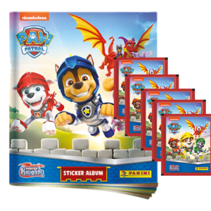 Paw Patrol Serie 8 Rescue Knights Sticker - 1x Sammelalbum + 5x Stickertüten