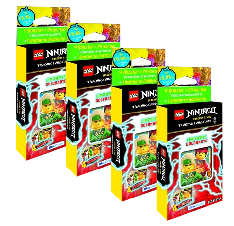 LEGO Ninjago Trading Cards Serie 9 Dragons Rising - Alle 4x verschiedenen Eco Packs