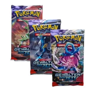 Pokemon Karmesin & Purpur Gewalten der Zeit - 3x Booster je 10x Sammelkarten (Deutsche Version)