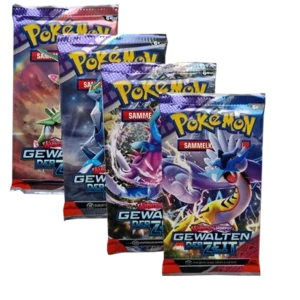 Pokemon Karmesin & Purpur Gewalten der Zeit - 4x Booster je 10x Sammelkarten