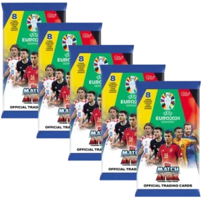 Topps UEFA EURO 2024 Match Attax Trading Cards – 5x Booster je 8x Sammelkarten